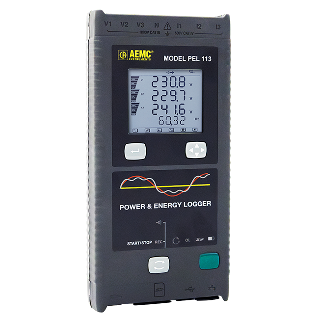 Power & Energy Logger Model PEL 113 (w/LCD, w/3 MA193-10-BK Sensors) {ETL}