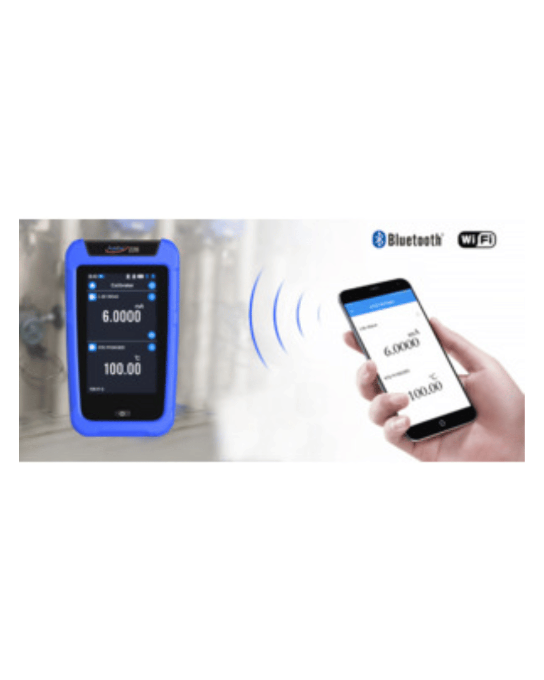 ADDITEL ADT226 process calibrator connected via bluetooth