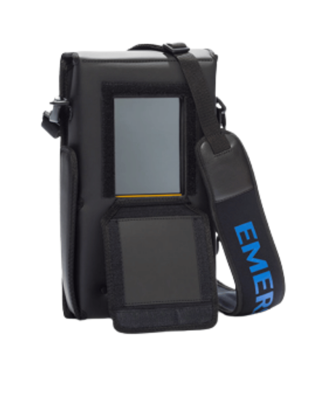 Front view of  AMS Trex device communicator handheld unit with carrying unit
