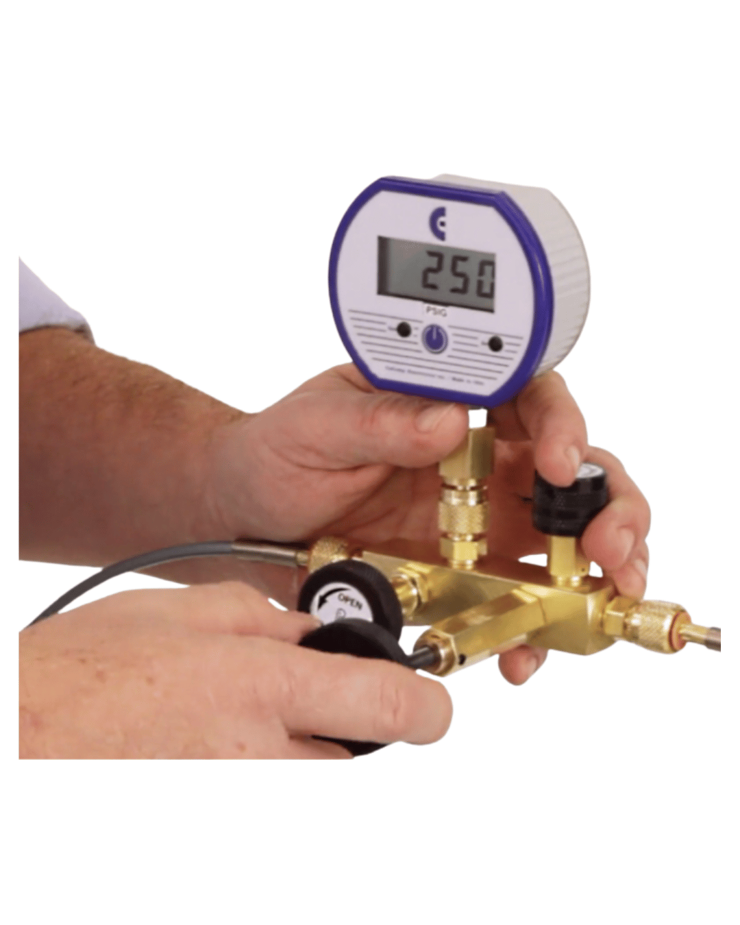Ralston QTCM Pressure Calibration Manifold in testing