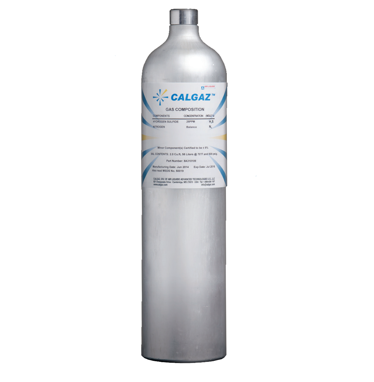 H2SOLN CAL-QUAD calibration gas for detectors